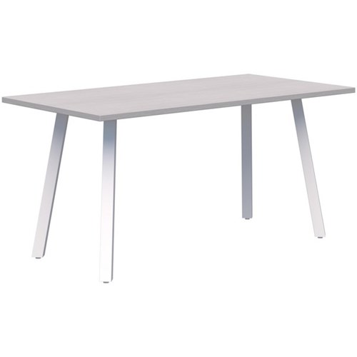 SWITCH CAFE Table 1500 x 750 x 720mm Silver Strata Top with White Base