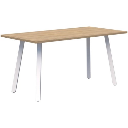 SWITCH CAFE Table 1600 x 800 x 720mm Classic Oak Top with White Base