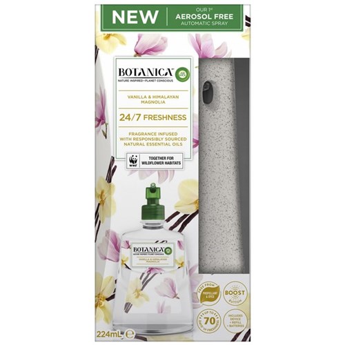 Air Wick Botanica Automatic Spray Starter Kit Vanilla and Himalayan Magnolia 224ml