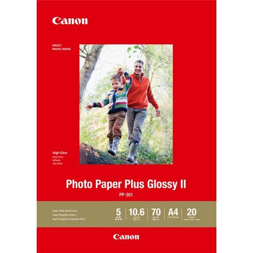 Canon PP-301 A4 Glossy II 275gsm Photo Paper, Pack of 20