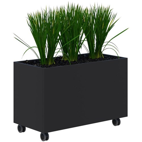 Rapid Mobile Planter Including Artificial Plants 900x600mm Black/Grass