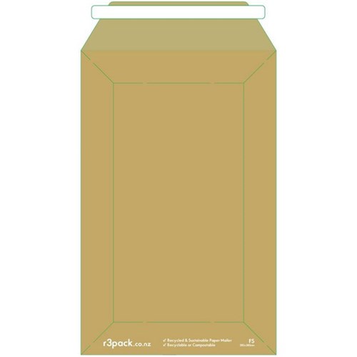 R3 Paper Courier Bags Foolscap 275x380mm Kraft, Pack of 100
