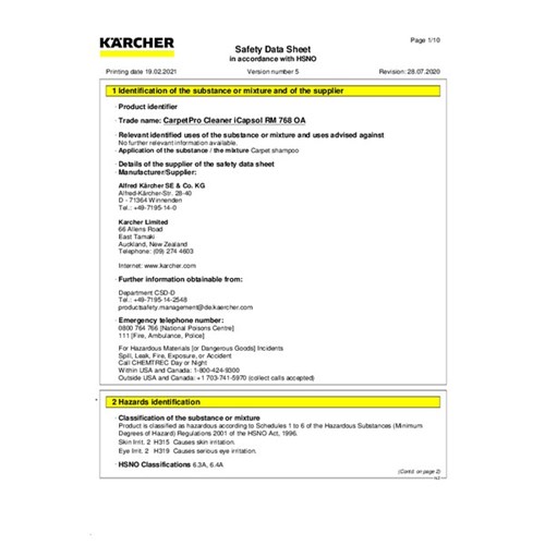 Karcher CarpetPro Cleaner iCapsol RM 768 OA 10L