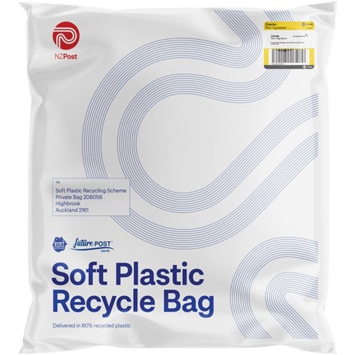 NZ Post Soft Plastic Recycle Courier Bag 395x435mm White