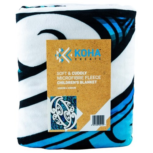 Maori Design Blanket Blue