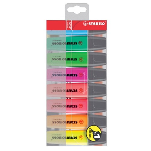 Stabilo Boss Assorted Colours Hang Sell Highlighters, Pack of 8