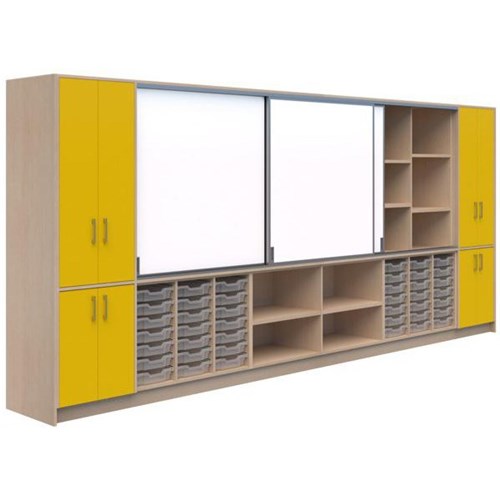 Ako Classroom Hub C1 4800x500x2000mm Olym Yellow/Refined Oak