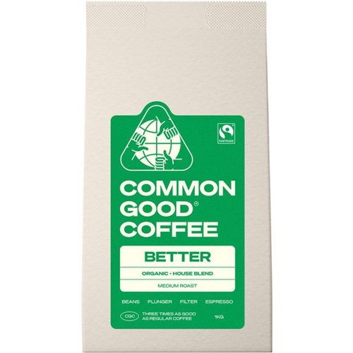 Common Good Coffee Fairtrade Better Blend Plunger Ground Coffee 1kg