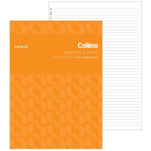 Collins A4/50DL Manifold Book NCR Duplicate Set of 50
