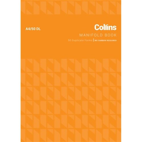 Collins A4/50DL Manifold Book NCR Duplicate Set of 50