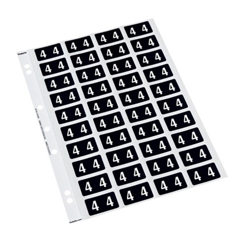 Codafile Numbers 4 Labels 162504 25mm Grey, Sheet of 40