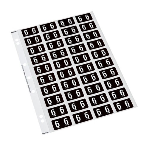 Codafile Numbers 6 Labels 162506 25mm Brown, Sheet of 40