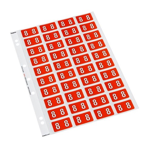 Codafile Numbers 8 Labels 162508 25mm Orange, Sheet of 40