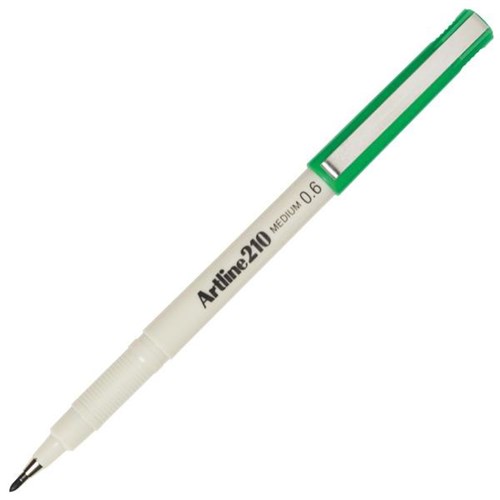 Artline 210 Green Fine Line Pen 0.6mm Medium Tip