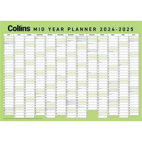 Collins Large Mid Year Planner 1 June 2024 to 30 June 2025