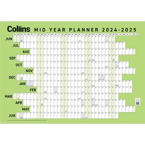 Collins Large Mid Year Planner 1 June 2024 to 30 June 2025
