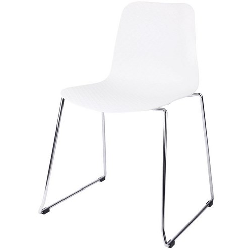 Carpone Visitor Chair Sled Base White/Chrome