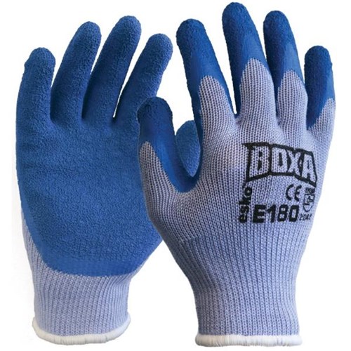 Esko Boxa Latex Coated Gloves Blue, Pair
