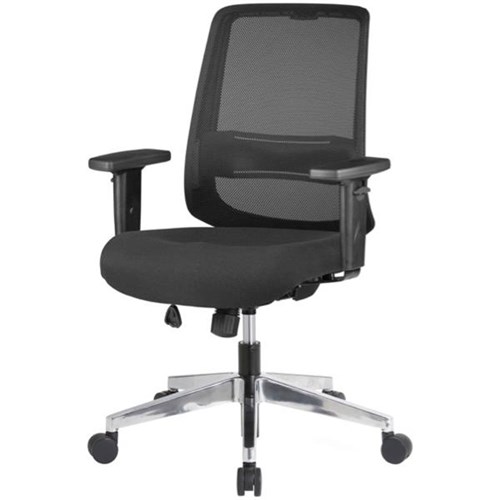Ava Synchro Task Chair 1 Lever Mesh Back With Arms Black/Alloy