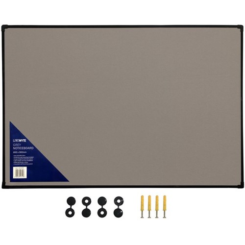 Litewyte Pinboard 600x900mm Grey Fabric