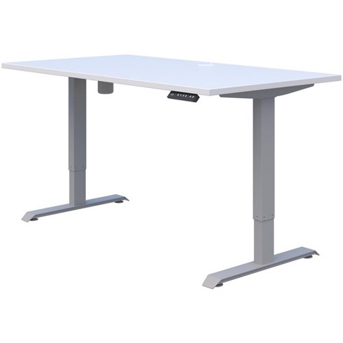 Duo II Electric Height Adjustable Desk 1500x800mm Snowdrift/Silver