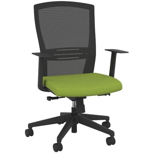 Breeze Task Chair With Arms Mesh Back Black/Green Splice