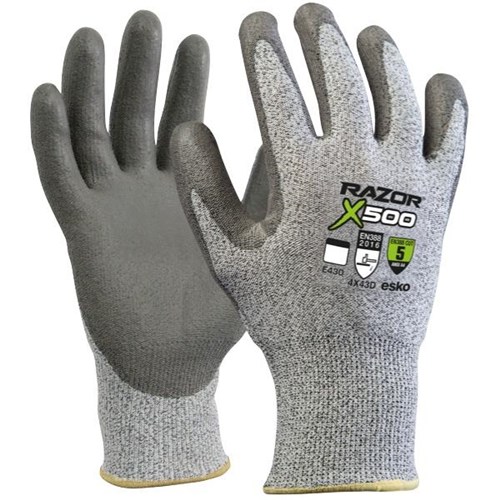 Razor X500 PU Coated Gloves E430 Cut 5, Pair