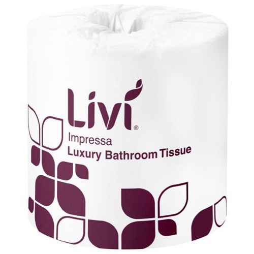 Livi Impressa Toilet Paper Wrapped Luxury Embossed 3 Ply 225 Sheets, Carton of 48 Rolls
