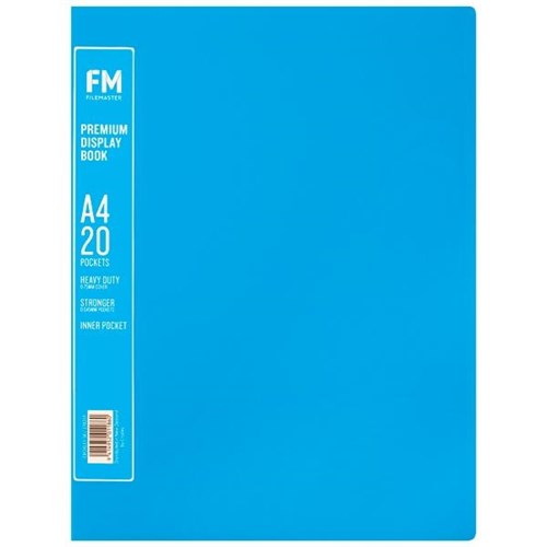 FM A4 Premium Display Book 20 Pockets Ice Blue