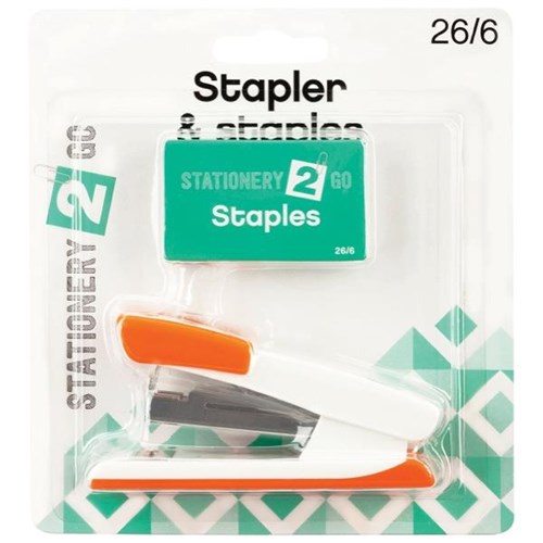 Stationery 2 Go Mini Stapler 26/6 With Staples