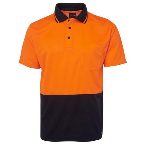 JB's Wear Hi Vis Polo Shirt Short Sleeve Orange/Navy