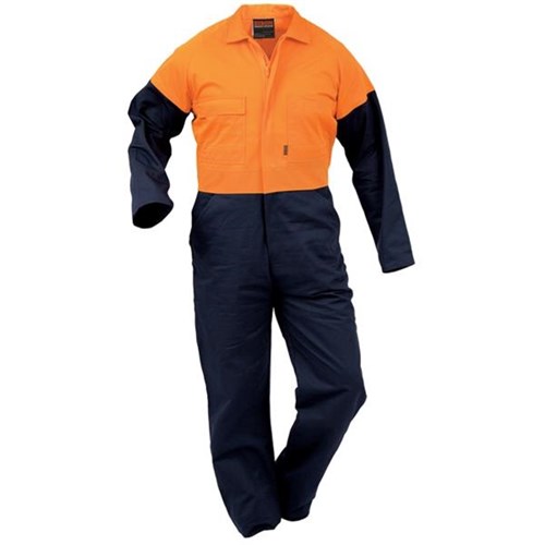Workzone Cotton Overalls Orange/Navy