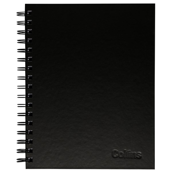 Collins A5 Hardcover Spiral Notebook Black 200 Pages | OfficeMax NZ