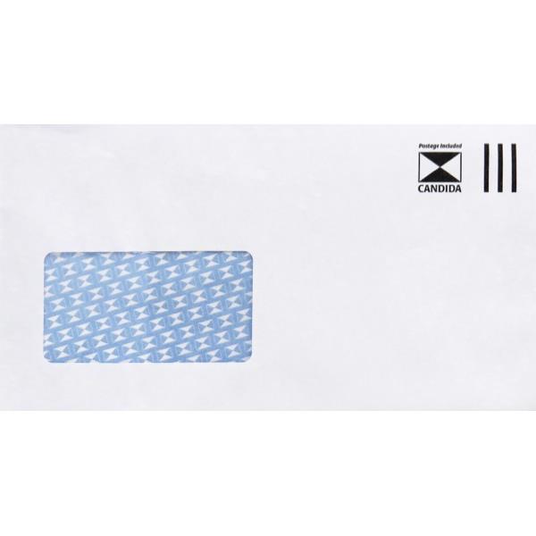 Candida DLE Postage Paid Window Envelopes Seal Easi White 133700, Box