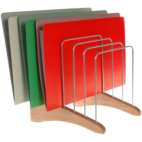 Quefile File Rack, 6 Slot, Stainless Steel & Wood OfficeMax NZ