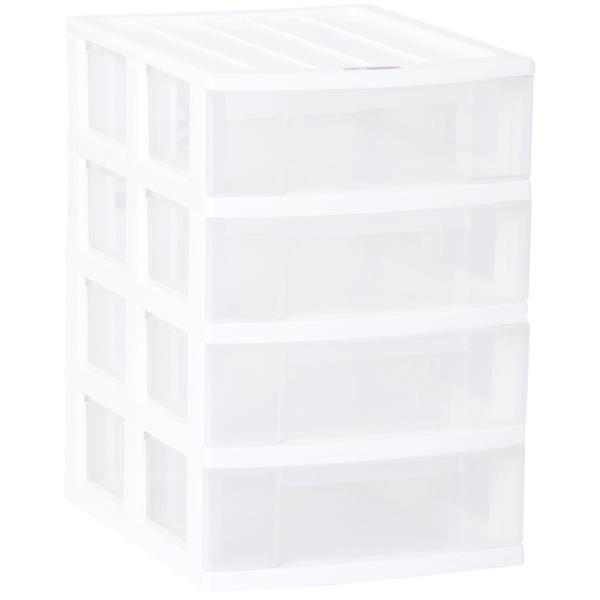 Taurus Drawers Taurus Storage Drawer A4 4 Drawer White | OfficeMax NZ