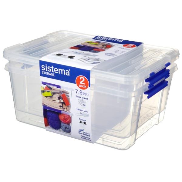 Sistema Plastic Storage Container 7.9L Clear, Pack of 2 OfficeMax NZ