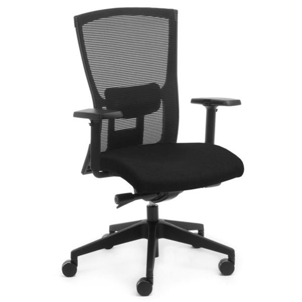 Domino Synchro Task Chair Mesh Back With Arms Black OfficeMax NZ