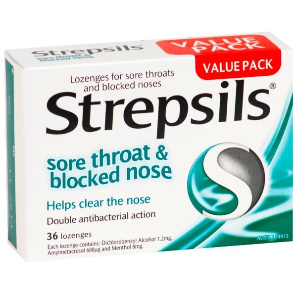 Strepsils Sore Throat & Blocked Nose Lozenges, Pack of 36 OfficeMax NZ