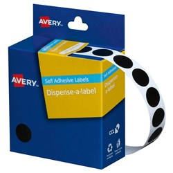 Avery Dot Dispenser Labels DMC14BL 14mm Black, Box of 1050
