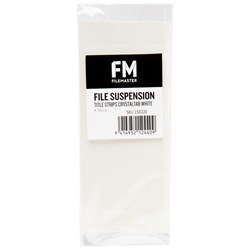FM Crystalfile Title Strips for Suspension Files White, Pack of 50