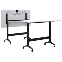 Fiord Leaner Flip Table 1800x1050mm, Snow Velvet/Black