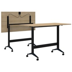 Fiord Leaner Flip Table 1200x1050mm, Classic Oak/Black