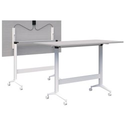 Fiord Leaner Flip Table 1600x1050mm, Silver Strata/White