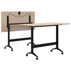 Fiord Leaner Flip Table 1200x1050mm, Refined Oak/Black