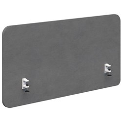 Fiord Side Mount Desk Screen 2000x650mm Fletcher Pebble/White