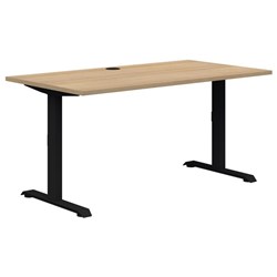 Summit II Fixed Height Single User Desk 1200x700mm Classic Oak/Black