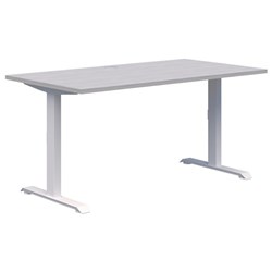 Summit II Fixed Height Single User Desk 1500x800mm Silver Strata/White