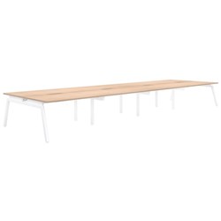Accent Balance Angle 8 Pod Desk 1200x800mm Refined Oak/White
