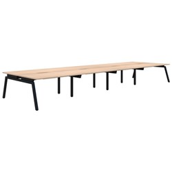 Accent Balance Angle 8 Pod Desk 1800x800mm Refined Oak/Black